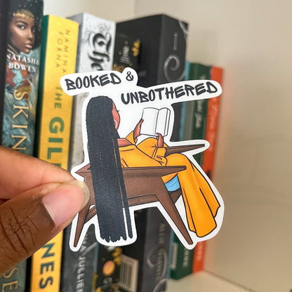Booked & Unbothered Sticker