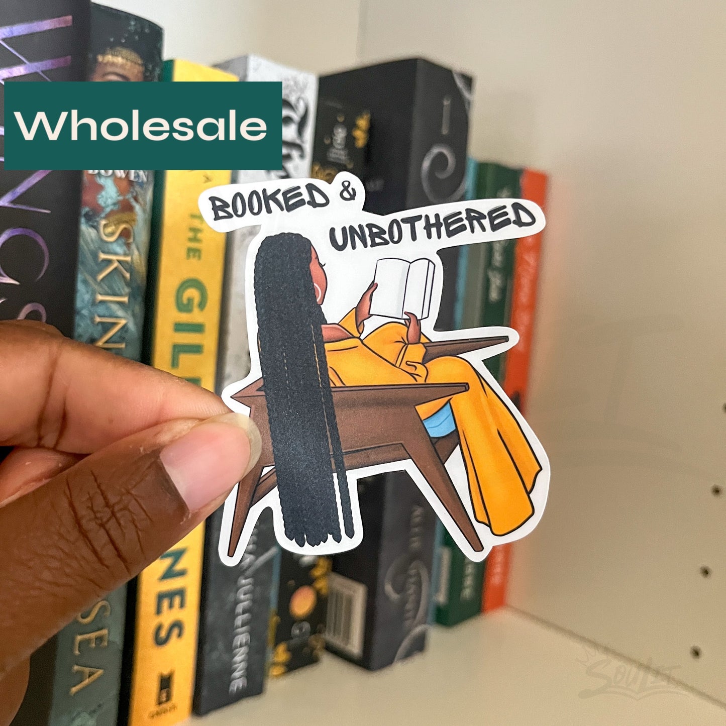 WHOLESALE Booked & Unbothered Sticker (Case of 5)